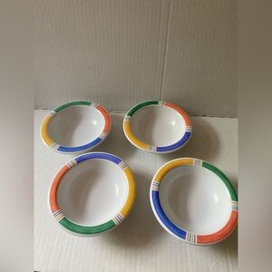 Colorful 90s Striped Melamine Dip Bowls Set